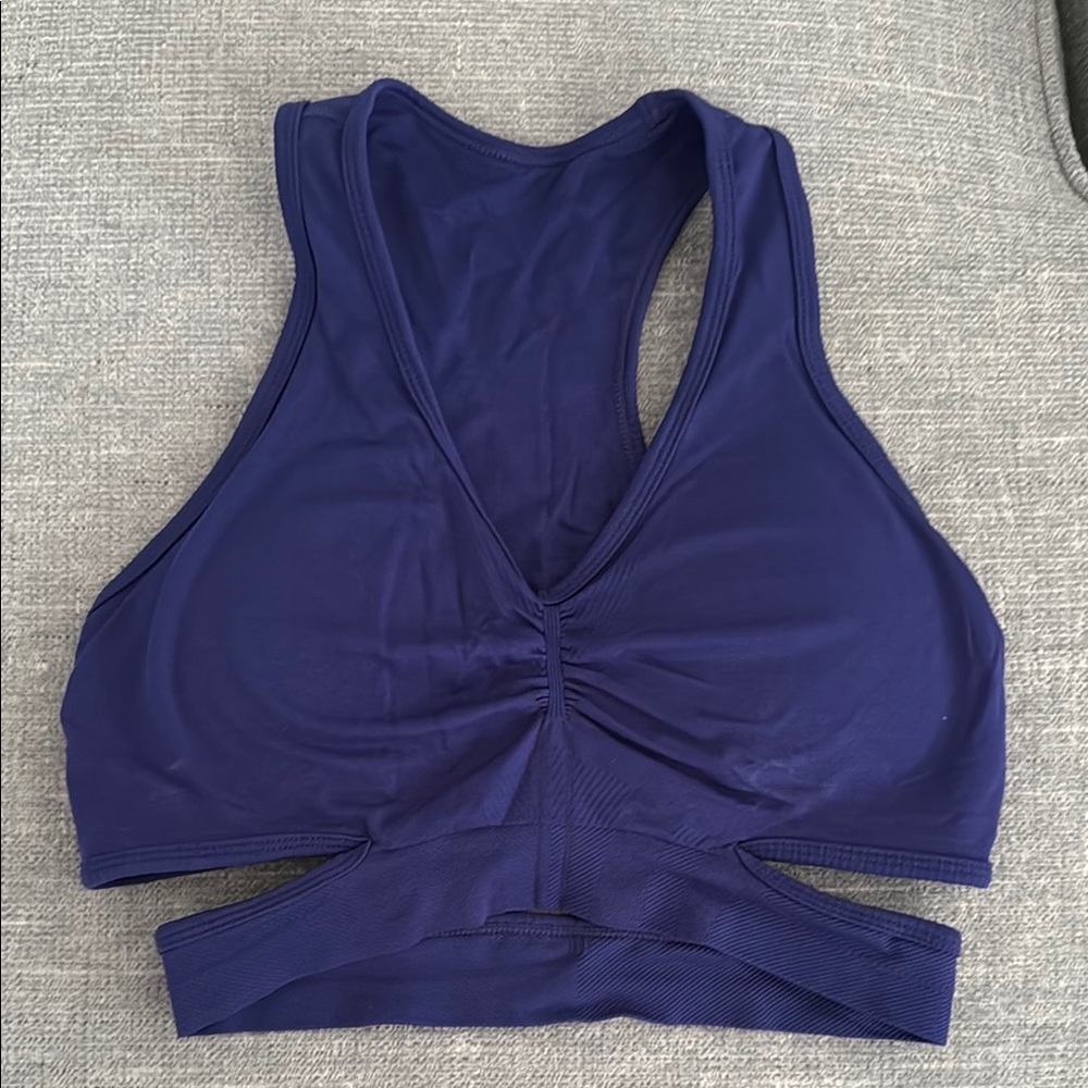 Alphalete Indigo Racerback Sports Bra with V-Neck